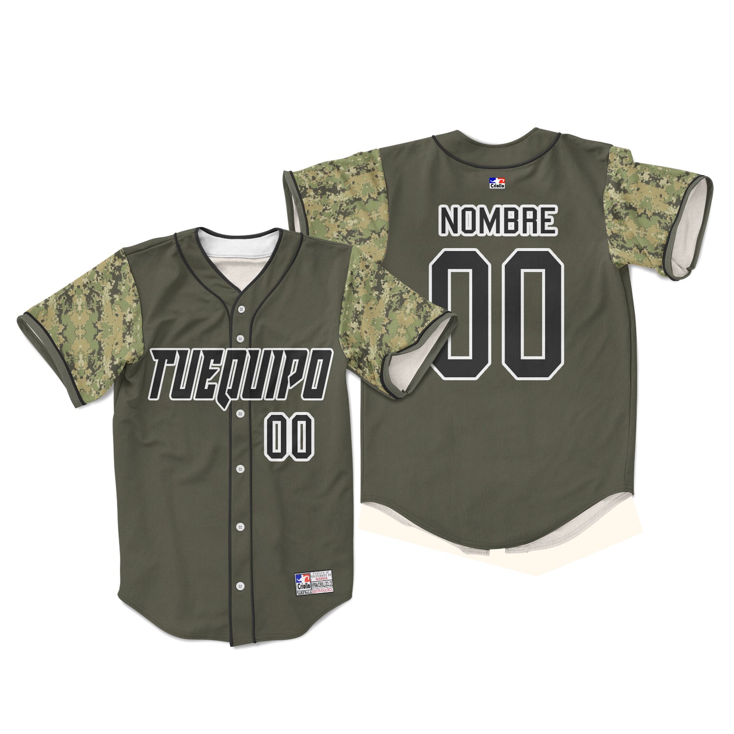 Camiseta de Beisbol camouflage fishing personalizada