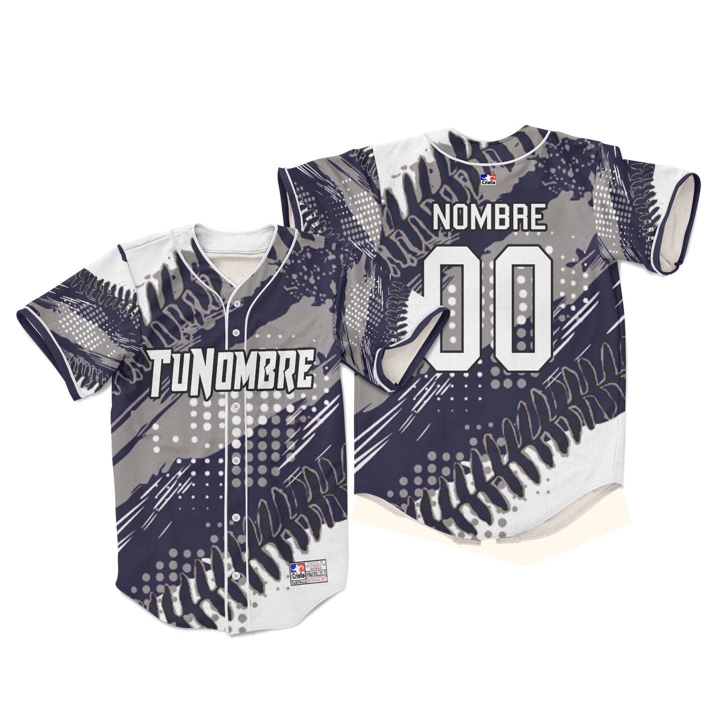 Camiseta personalizada con botones sport gris y blanco