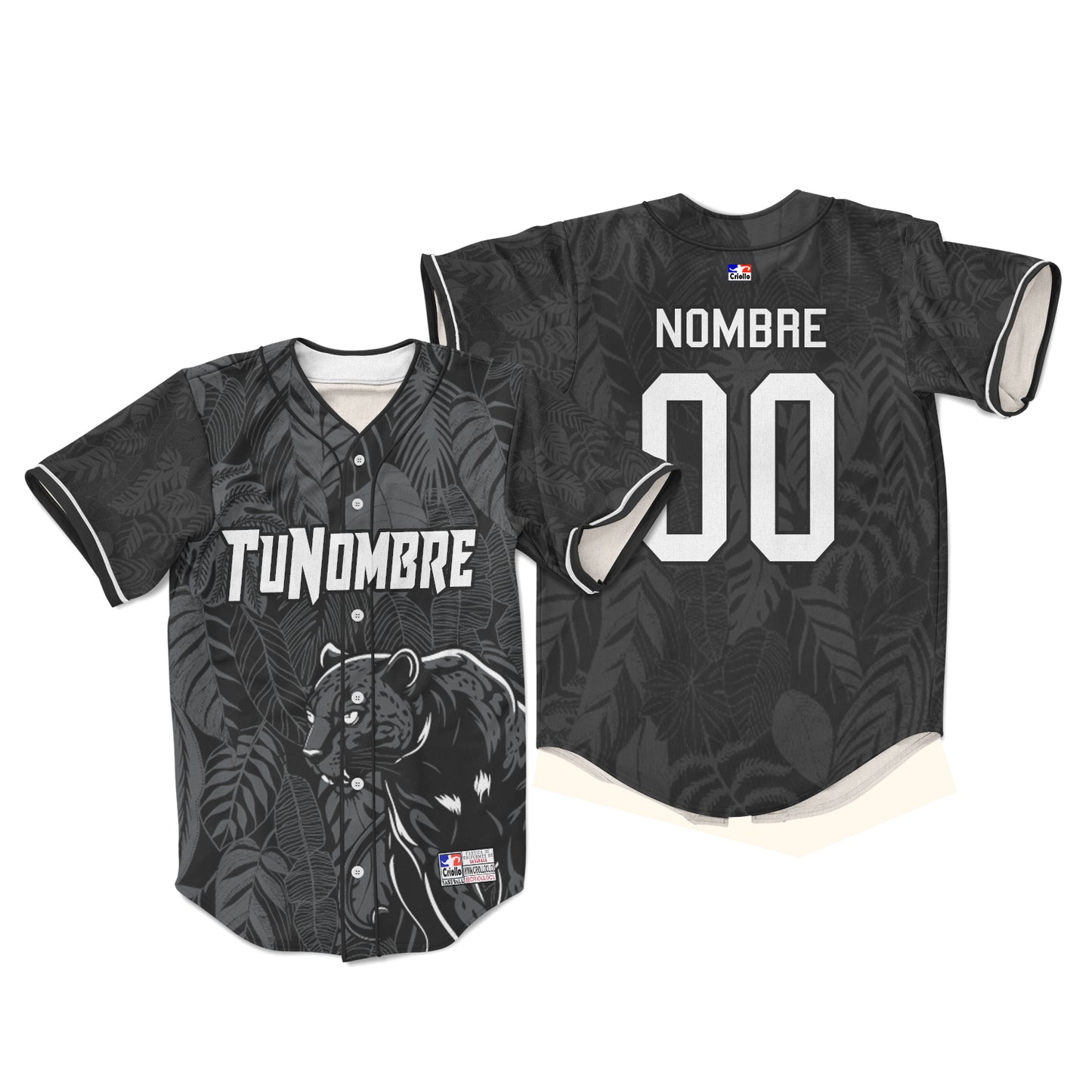 Camiseta personalizada con botones Brasil Black Jaguar