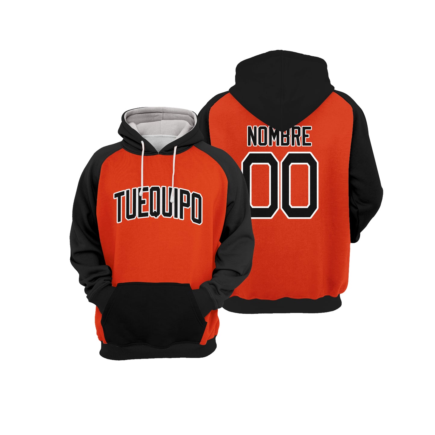 Polerón canguro Naranja Negro