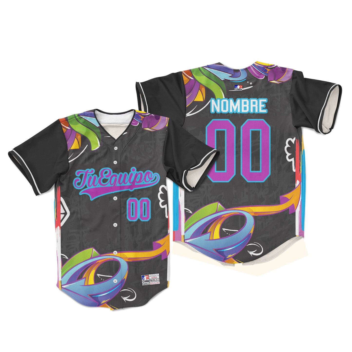 Camiseta de Beisbol Purple Graffiti Concept personalizada