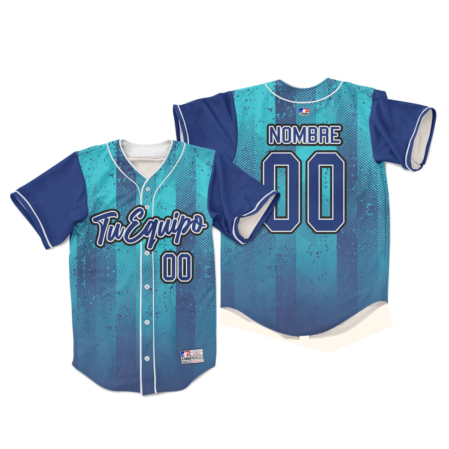 Camiseta de Beisbol blue grunge Personalizada
