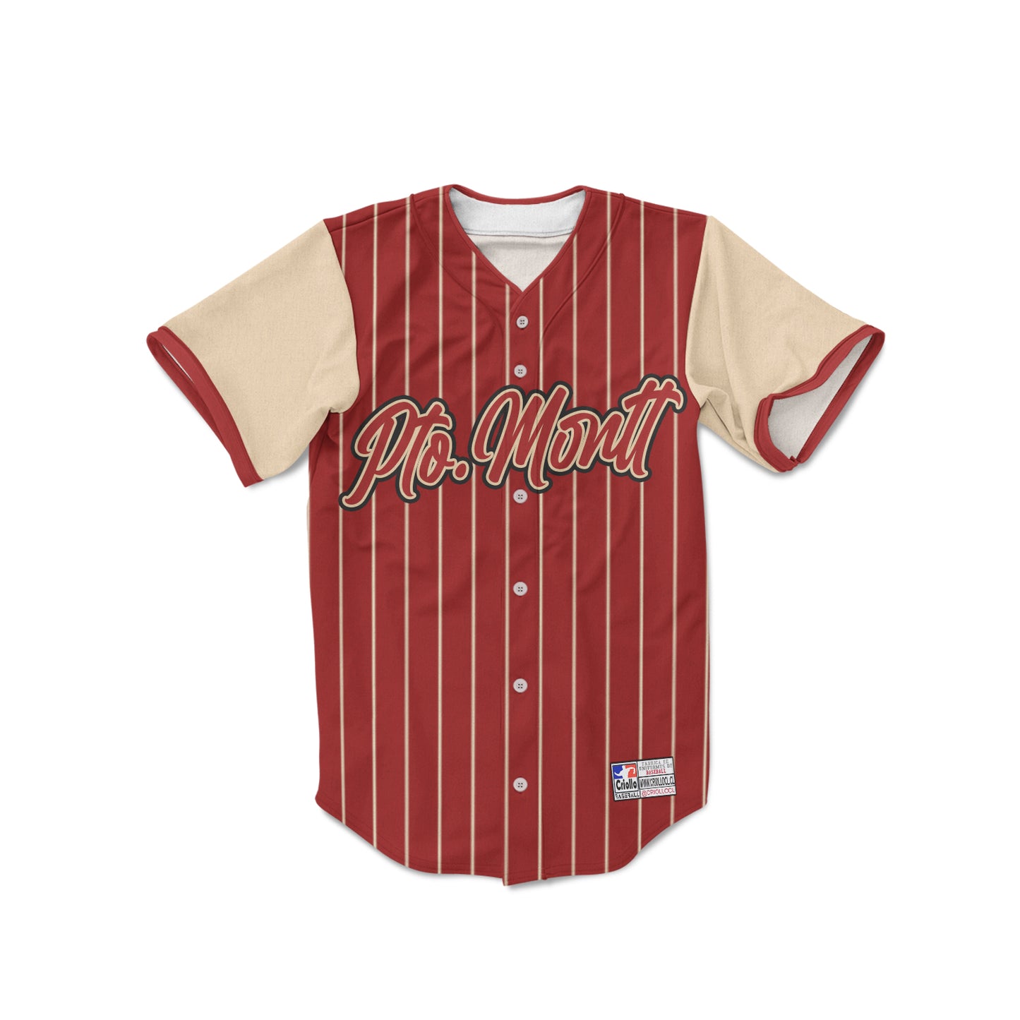 Camiseta de Beisbol Burdeo Puerto Montt