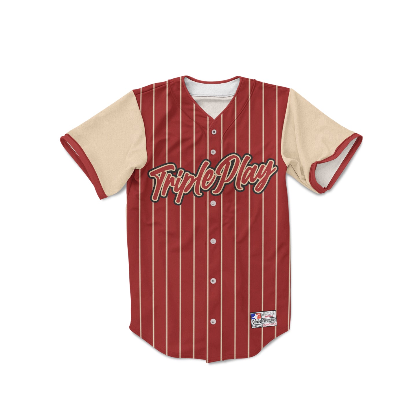 Camiseta de Beisbol Burdeo Triple Play