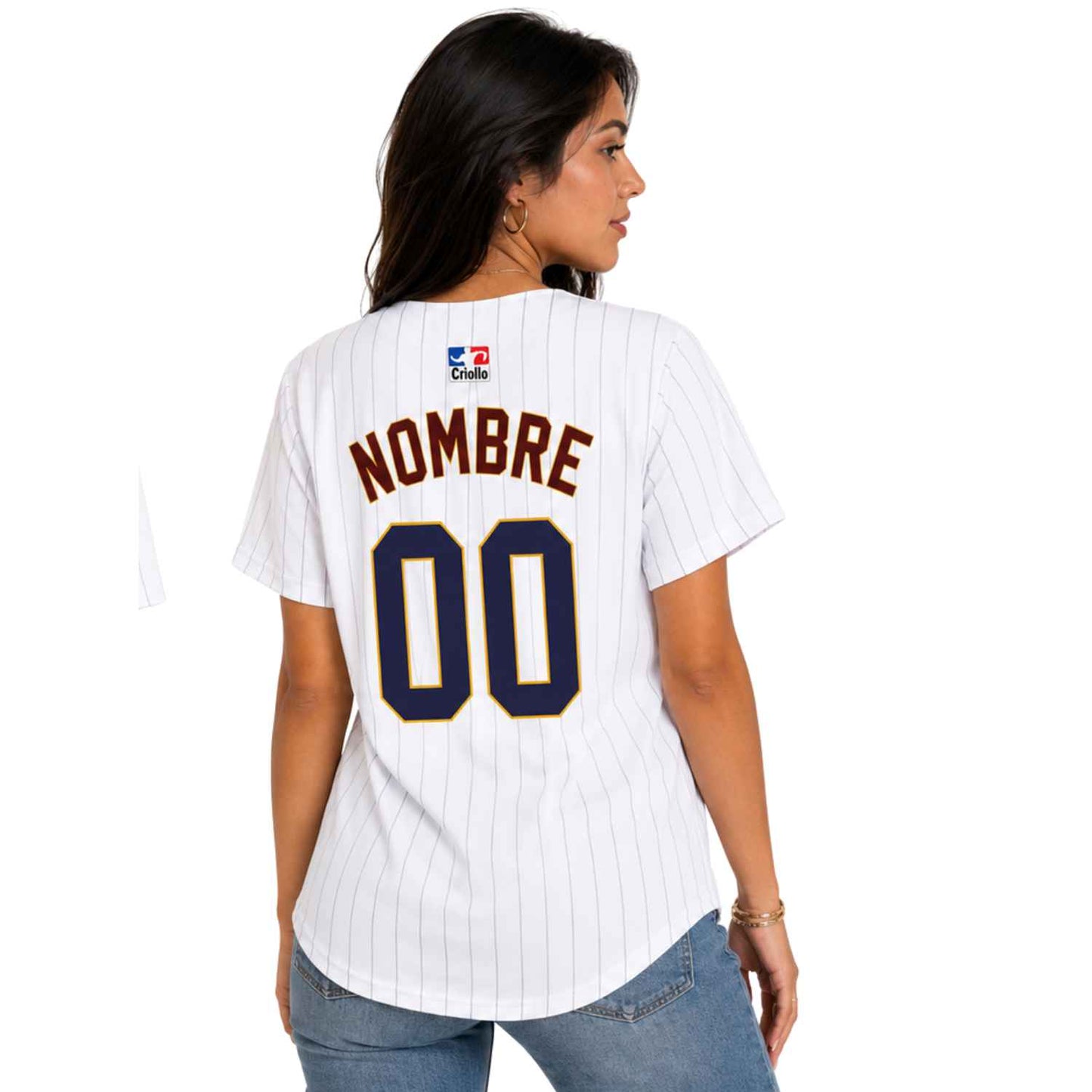 Camiseta de Béisbol Diseño Venezuela blanco- Jersey Personalizado