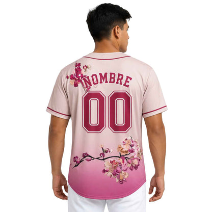 Camiseta Jersey de beisbol personalizada Flores orientales