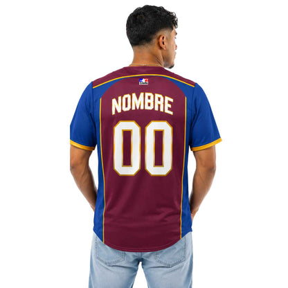Camiseta de Béisbol Diseño Vinotinto azul - Jersey Personalizado