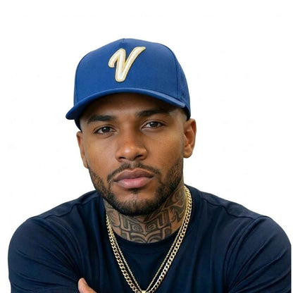 Gorra Azul V de Venezuela Clásico mundial de beisbol 2026 Bordado 3D