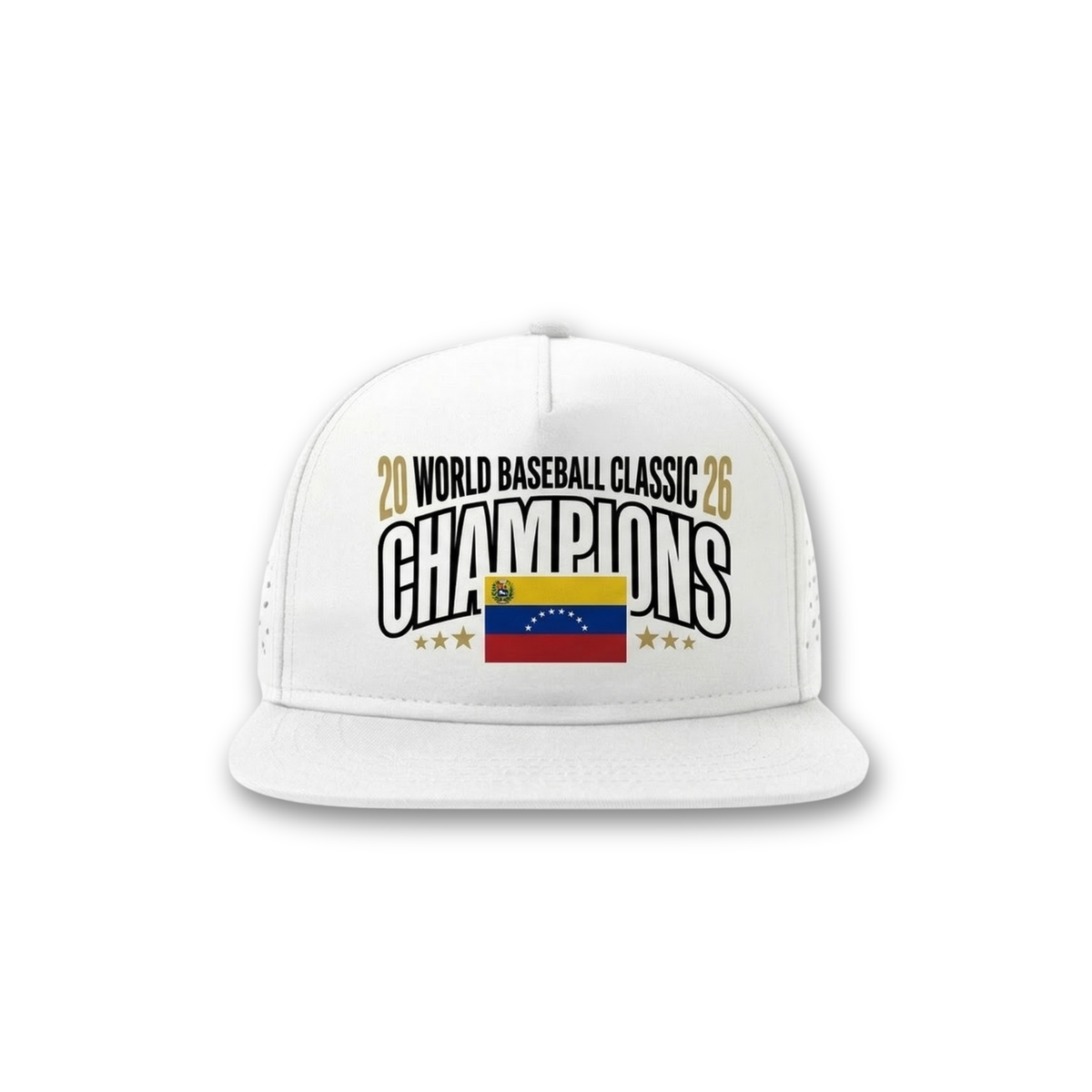 Gorra blanca estampada Clásico mundial de beisbol 2026 Campeones