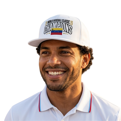 Gorra blanca estampada Clásico mundial de beisbol 2026 Campeones