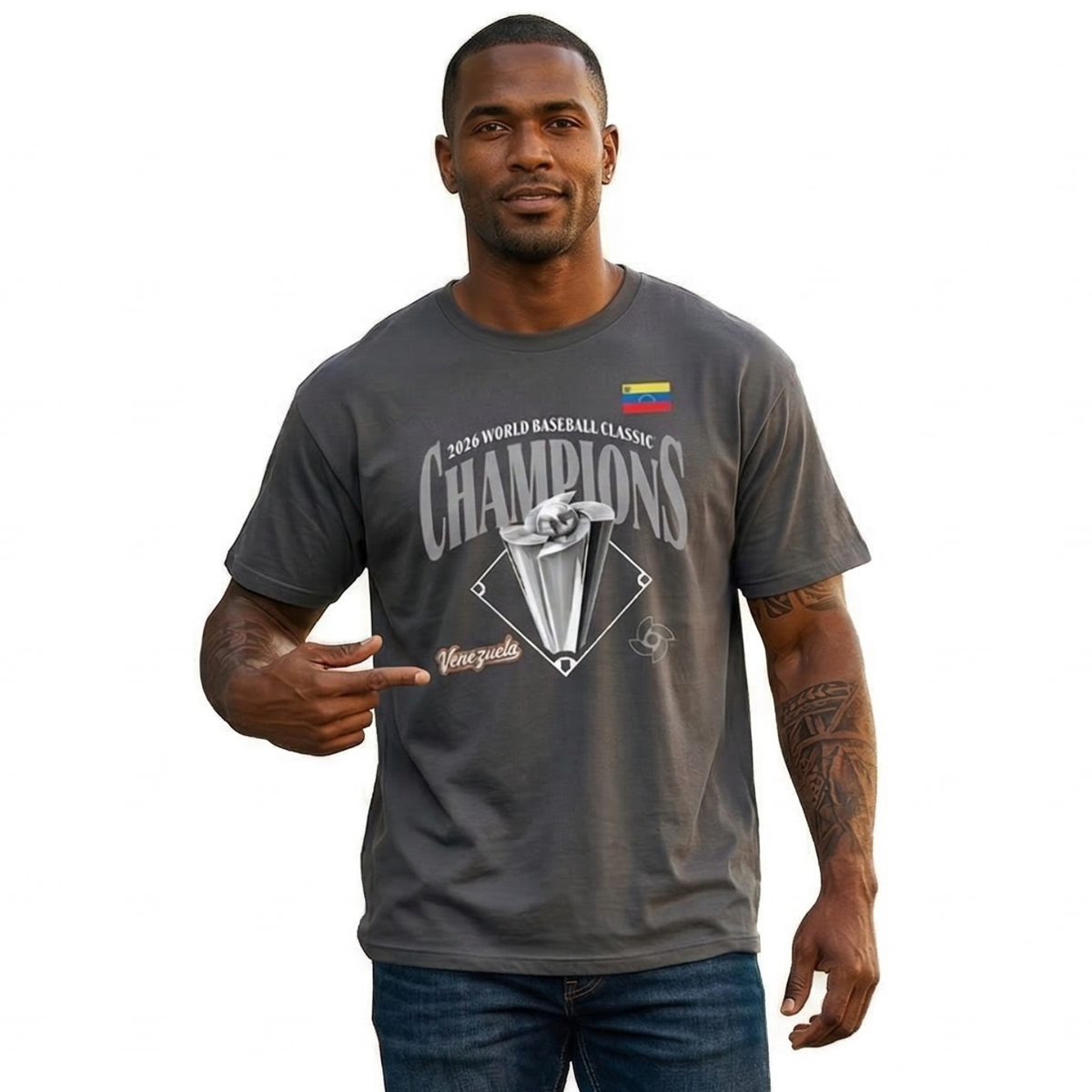 Polera CAMPEONES Clásico mundial de beisbol Venezuela 2026 - 14 / Mujer