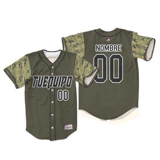 Camiseta de Beisbol camouflage fishing personalizada