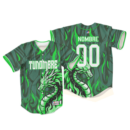 Camiseta personalizada con botones Dragon Verde