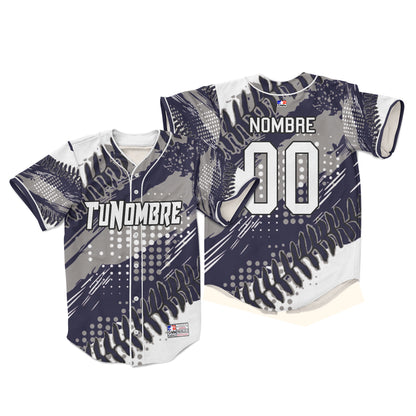 Camiseta personalizada con botones sport gris y blanco