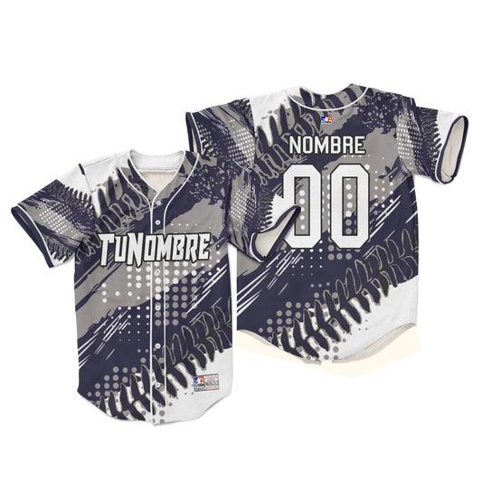 Camiseta personalizada con botones sport gris y blanco