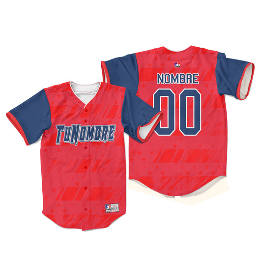 Camiseta personalizada con botones Usa 2019-2020 2 rojo y azul