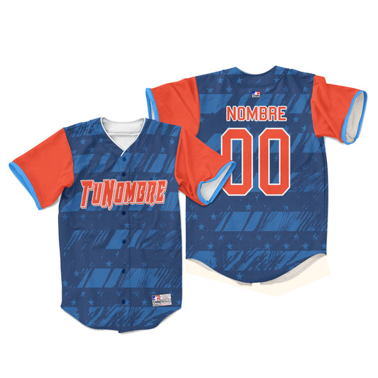 Camiseta personalizada con botones Usa 2019-2020 azul rojo