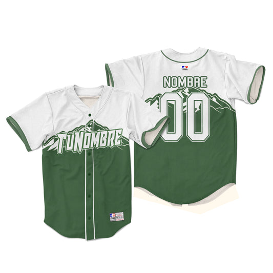 Camiseta personalizada con botones Montañas Patagonia Verde