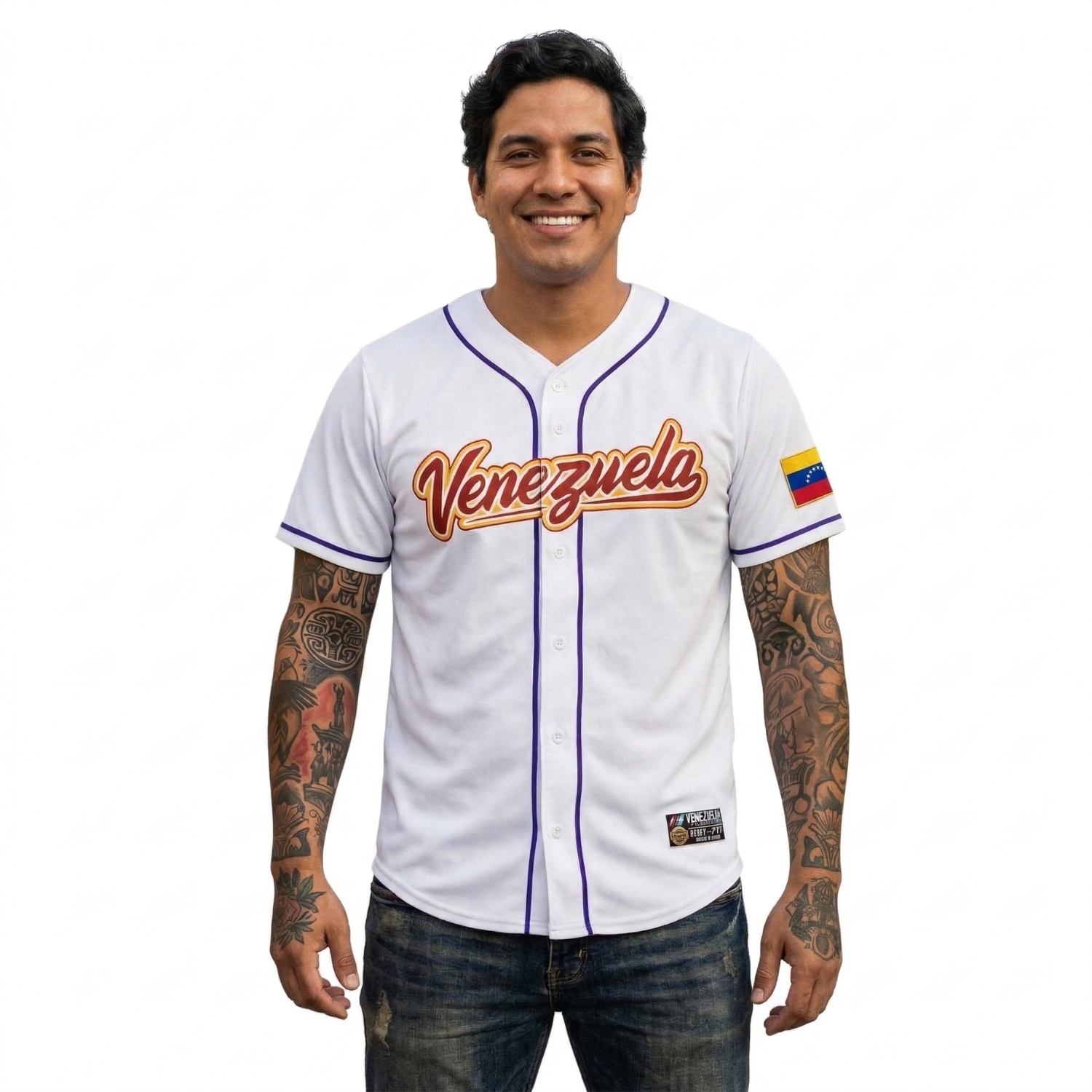 Camiseta jersey de Venezuela Clasico Mundial de Beisbol 2026 blanca de frente
