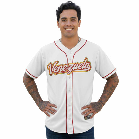 polera de beisbol Venezuela blanca