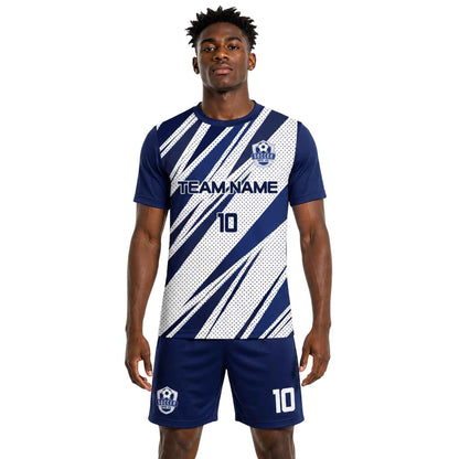Conjunto de fútbol sublimado personalizado con camiseta y short deportivo