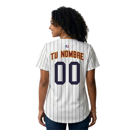 Camiseta de Béisbol Veneka 58 VE Blanca - Jersey Personalizado