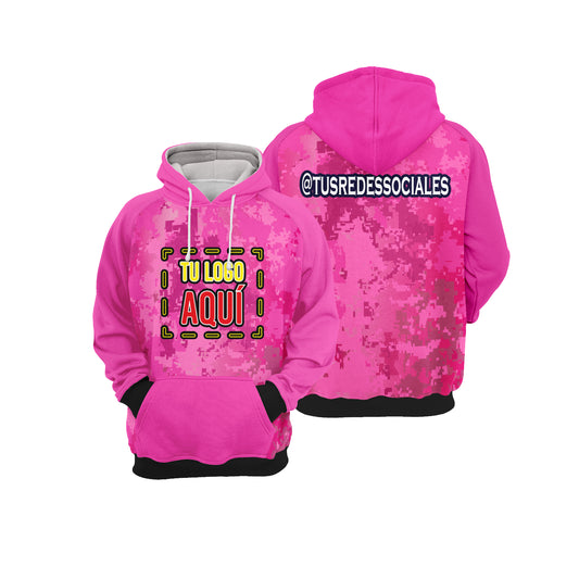 Polerón canguro Camuflaje Rosa