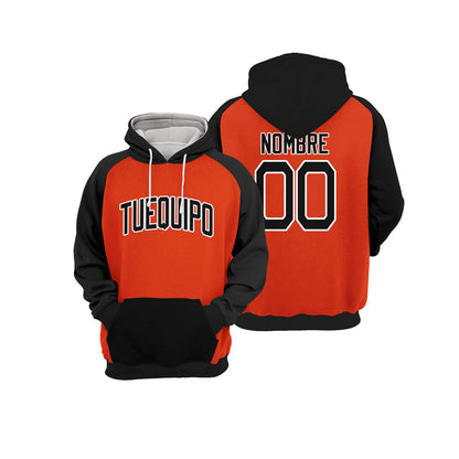 Polerón canguro Naranja Negro