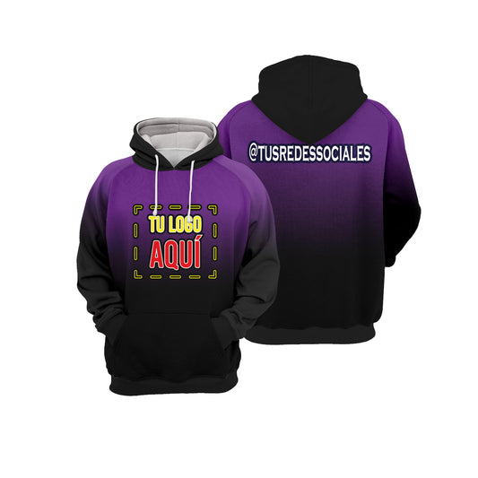 Polerón canguro degrade morado negro