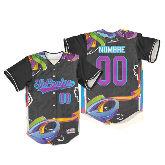Camiseta de Beisbol Purple Graffiti Concept personalizada