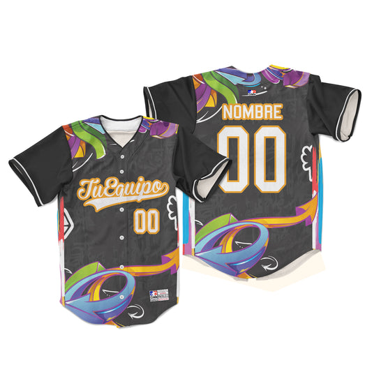 Camiseta de Beisbol Orange graffiti concept personalizada