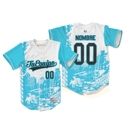 Camiseta de Beisbol blue city personalizada