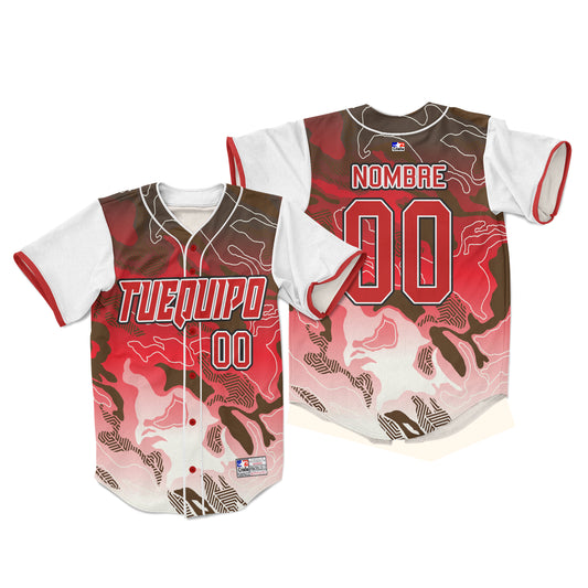 Camiseta de Beisbol red digital camouflage personalizada