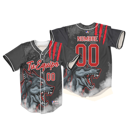 Camiseta de Beisbol Lobo Rojo personalizada