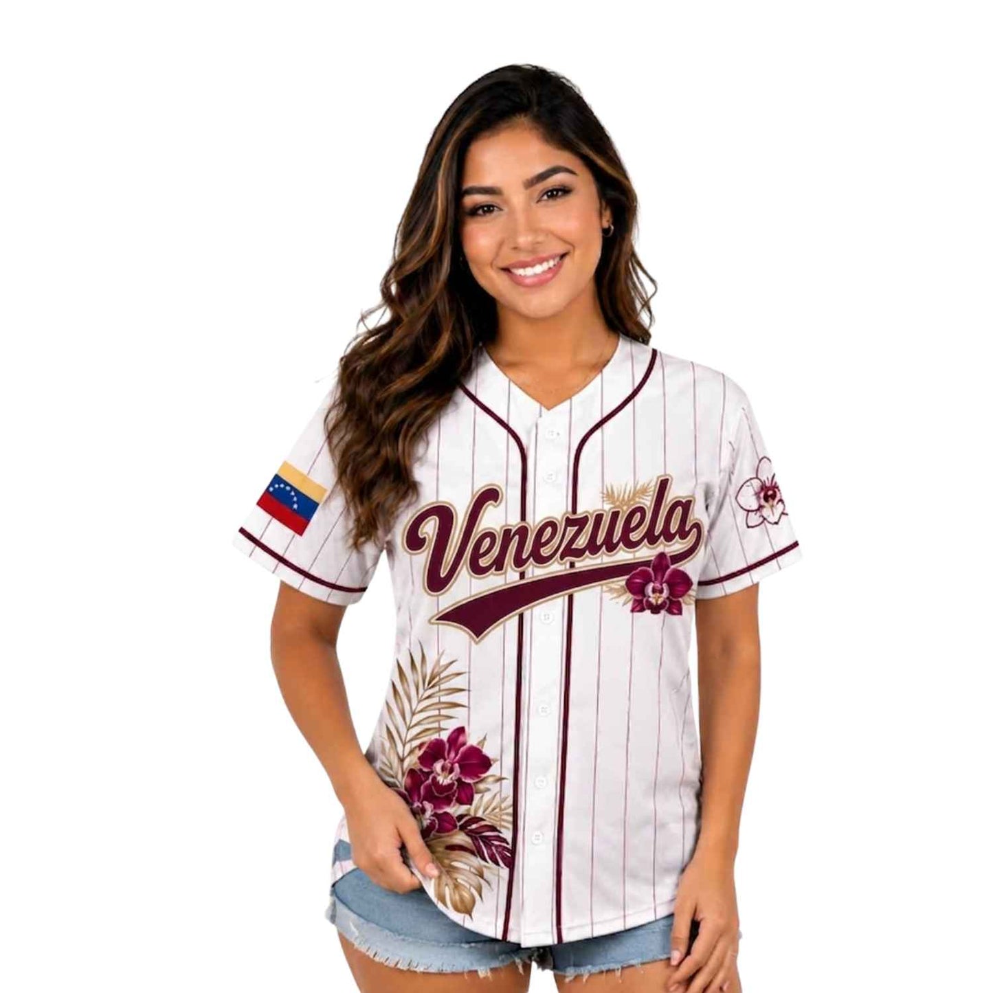 Camiseta de Béisbol Venezuela Flores Guacamaya - Jersey Personalizado