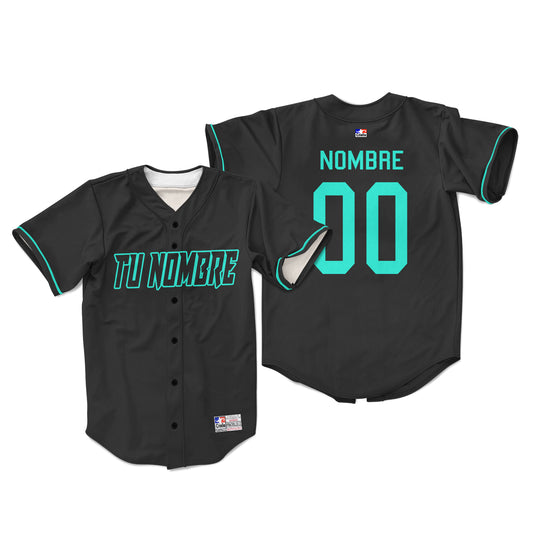 Camiseta personalizada con botones black with turquoise ii
