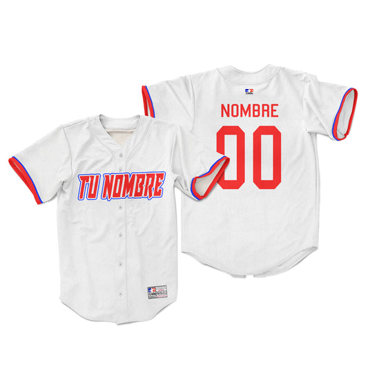 Camiseta personalizada con botones white with red details