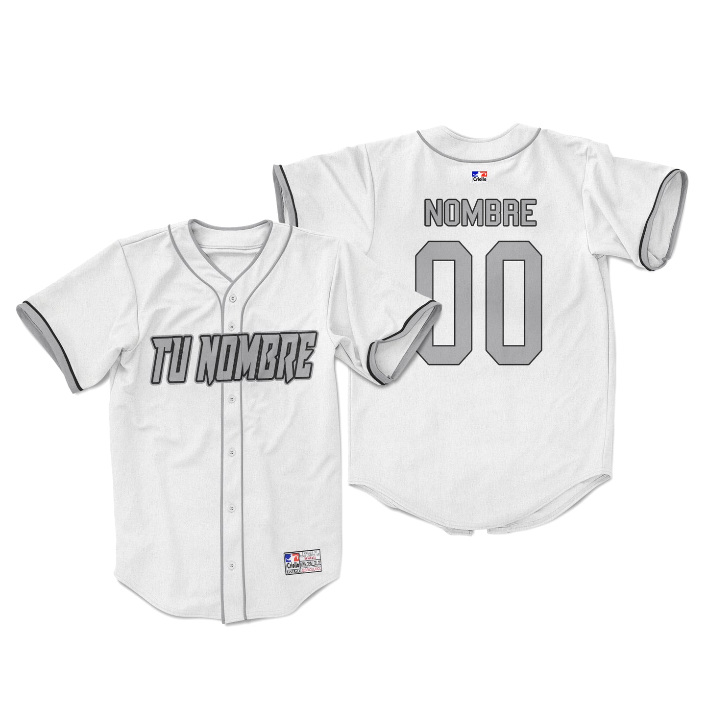 Camiseta personalizada con botones blanco y gris