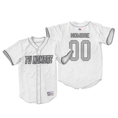 Camiseta personalizada con botones blanco y gris