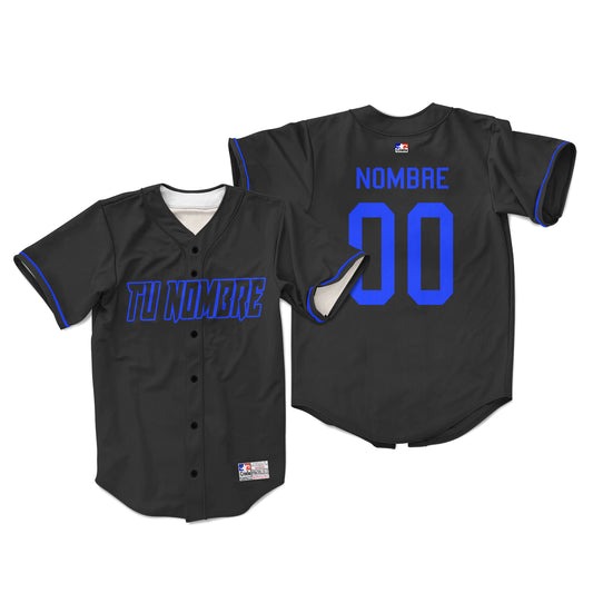Camiseta personalizada con botones black with blue details