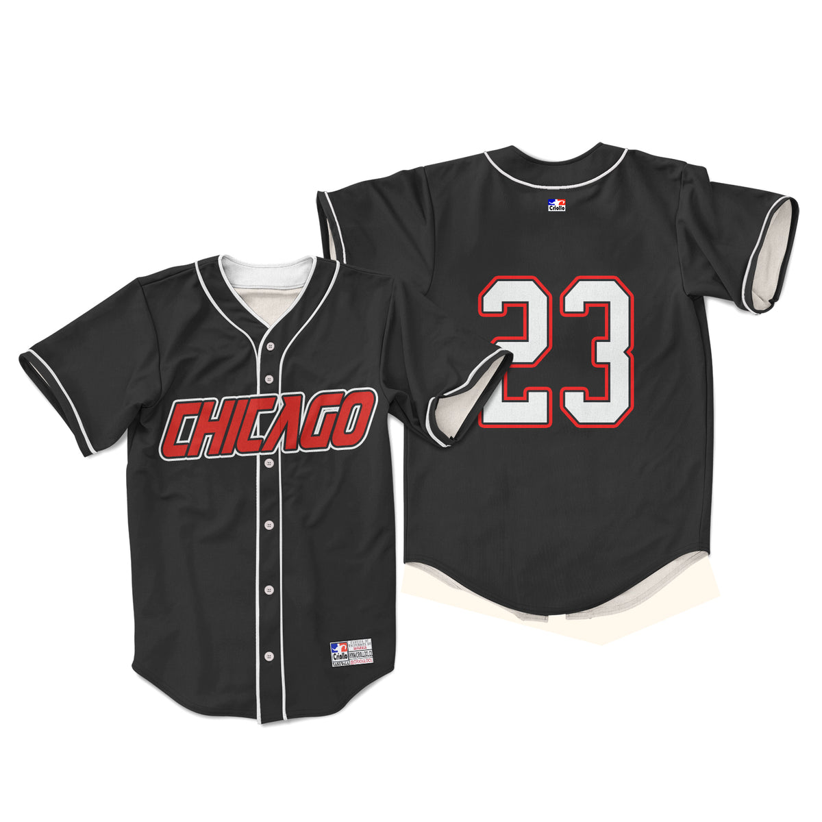 Poleras de Beisbol Chicago 23 - NEGRO / 4 / Hombre