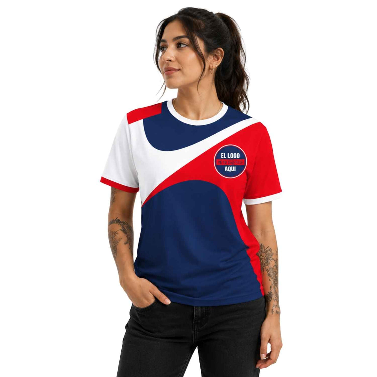 Polera Corporativa personalizada con Logo y Rrss - Modelo 1113