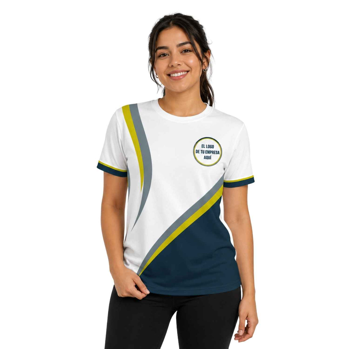 Polera Corporativa personalizada con Logo y Rrss - Modelo 1115