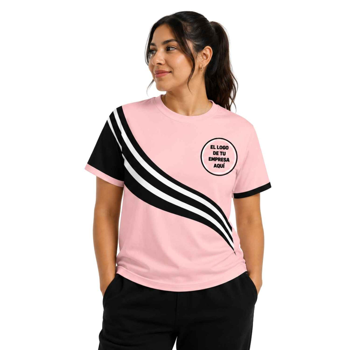 Polera Corporativa personalizada con Logo y Rrss - Modelo 1116