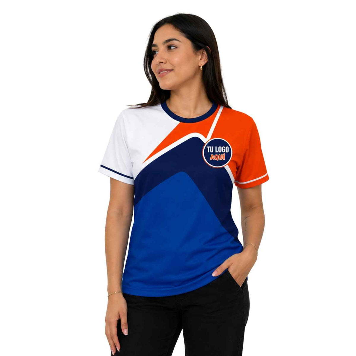 Polera Corporativa personalizada con Logo y Rrss - Modelo 1120