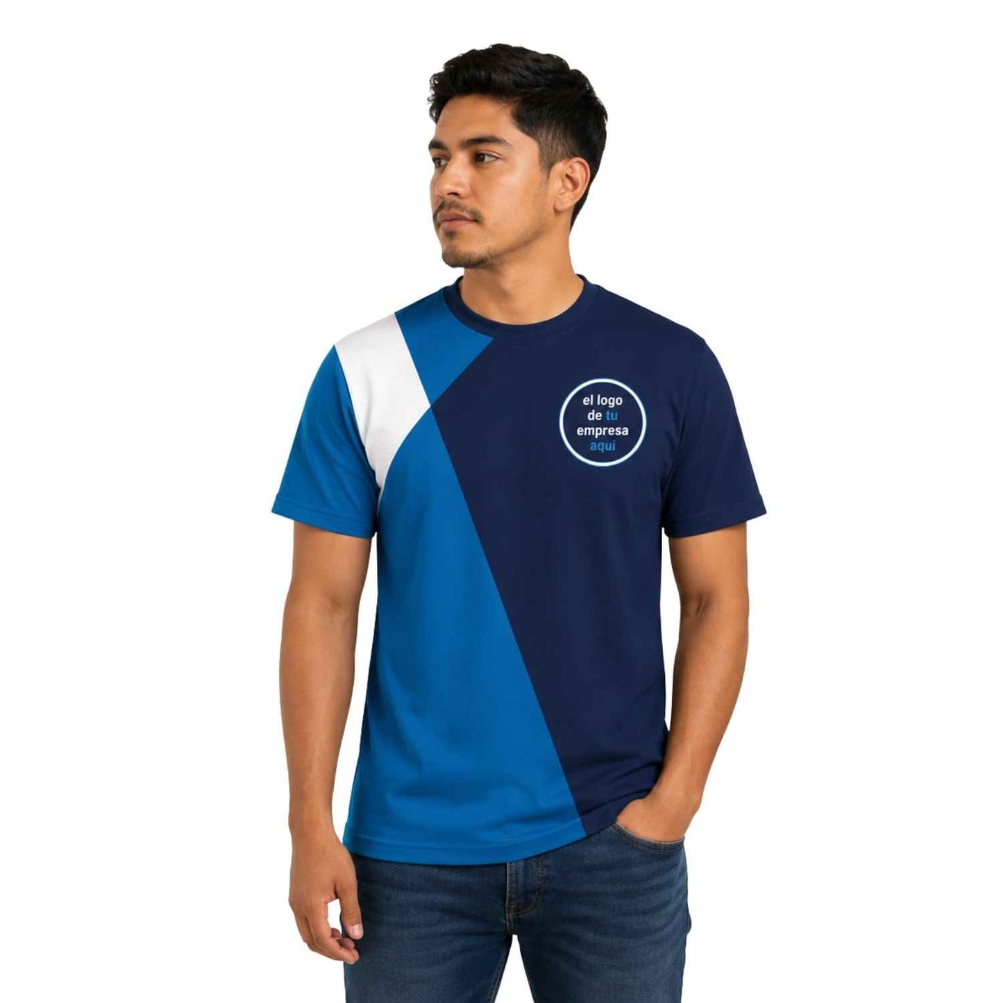 Polera Corporativa personalizada con Logo y Rrss - Modelo 1106
