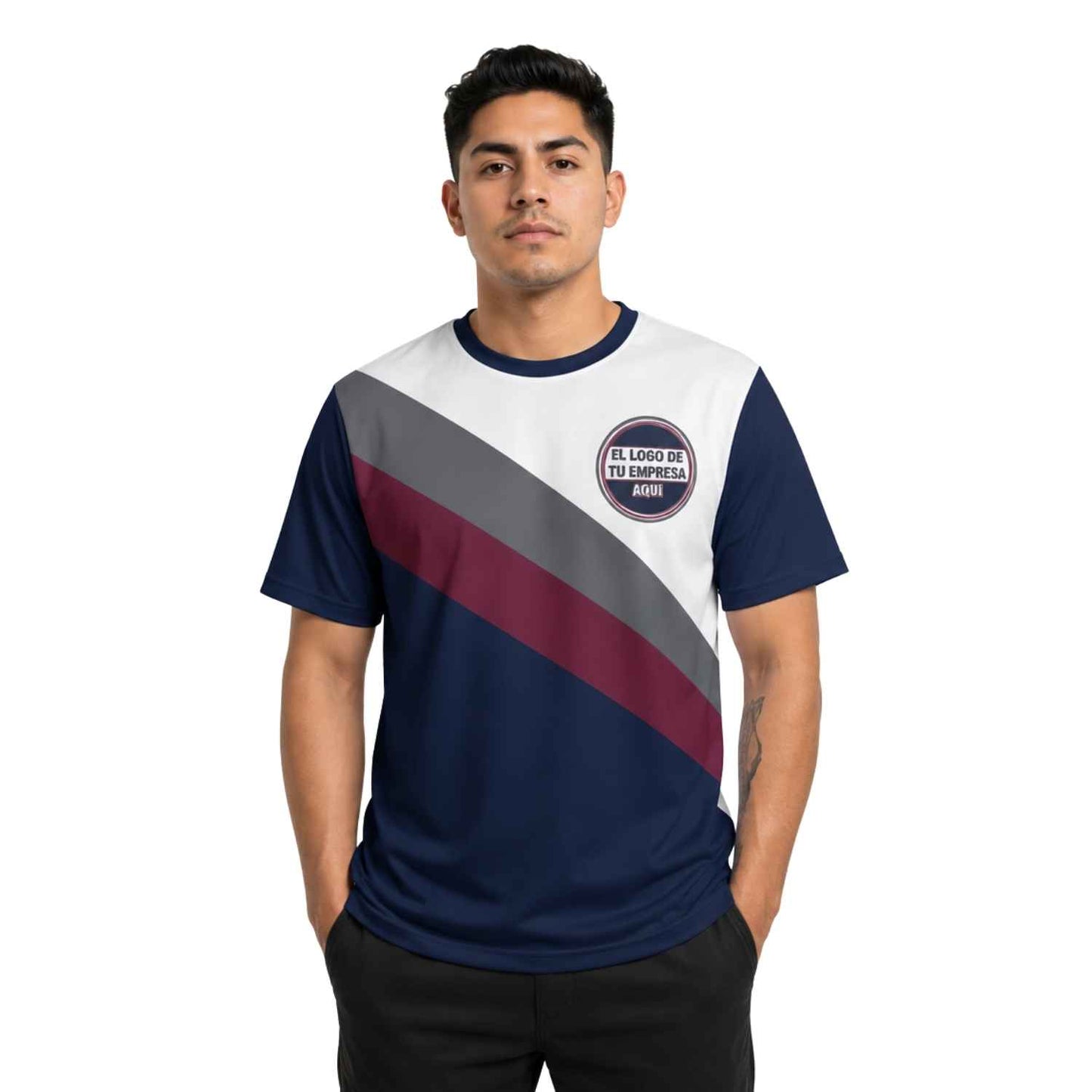 Polera Corporativa personalizada con Logo y Rrss - Modelo 1107