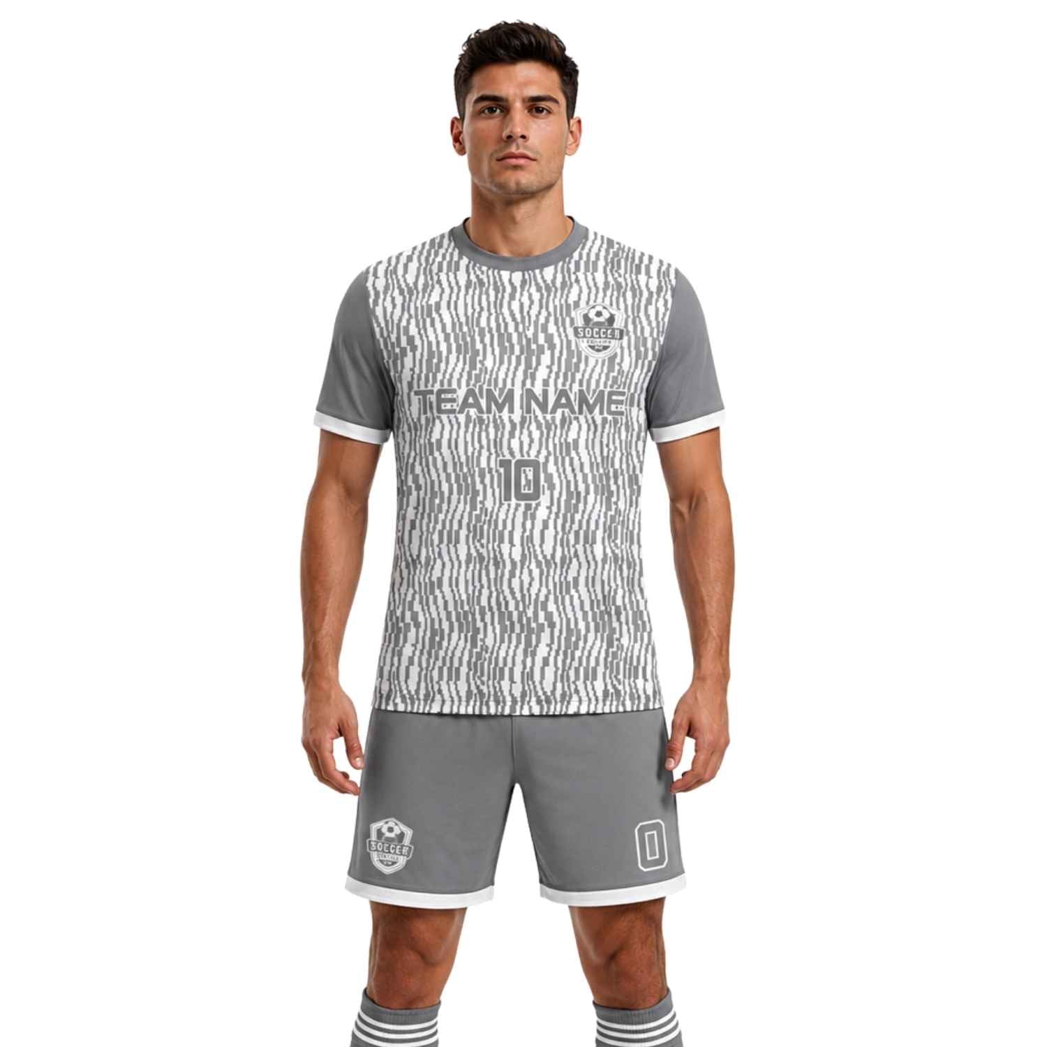 Conjunto de fútbol sublimado personalizado con camiseta y short deportivo