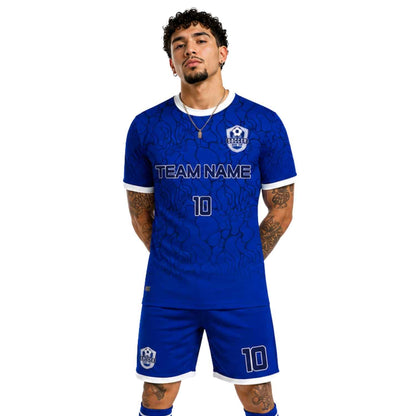 Conjunto de fútbol sublimado personalizado con camiseta y short deportivo