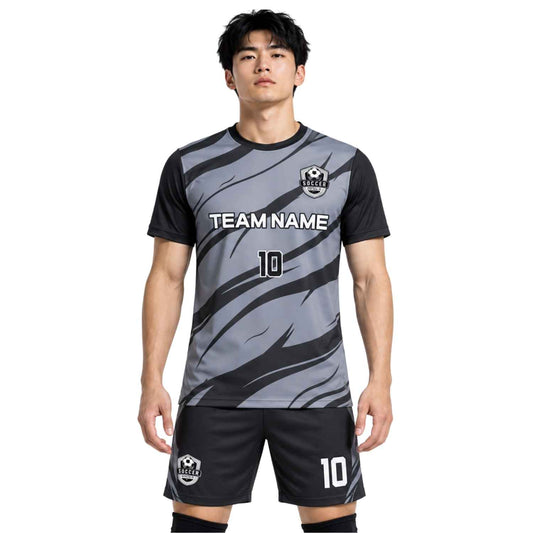 Conjunto de fútbol sublimado personalizado con camiseta y short deportivo